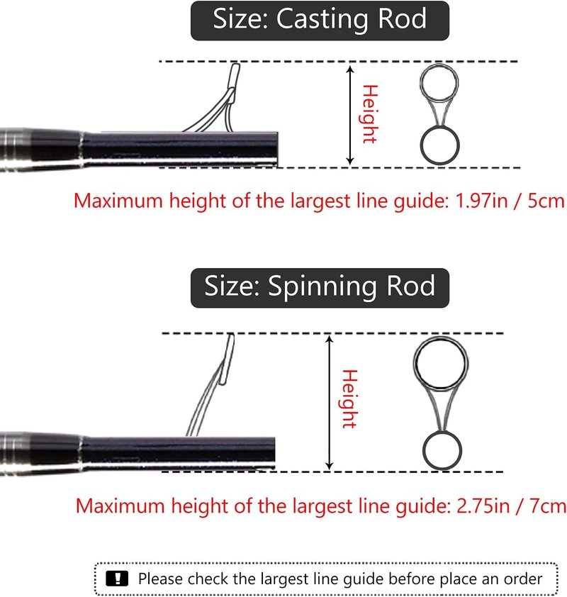 BASSDASH Fishing Rod Sleeves - Protective Casting & Spinning Rod Socks for Poles Up to 7.5ft