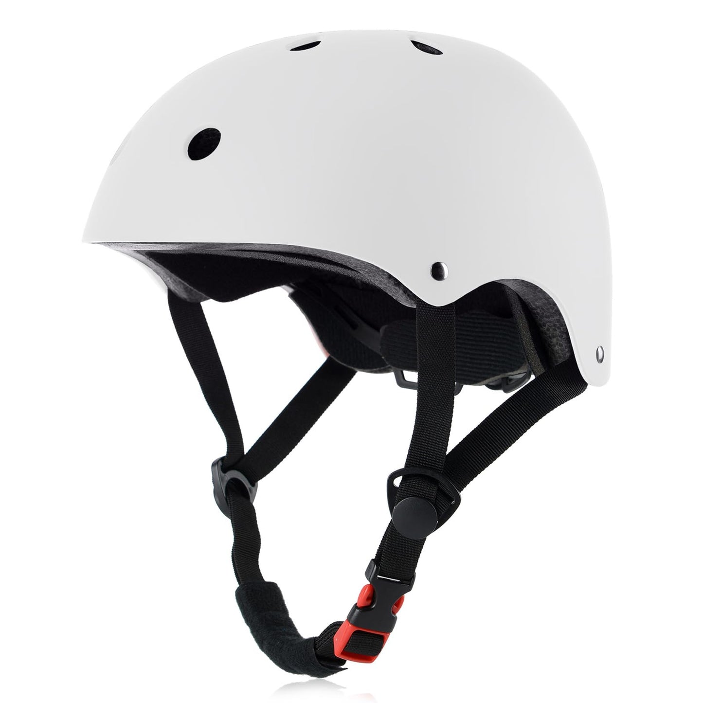 OUWOR Adult Skateboard Bike Helmet for Men and Women, Lightweight Adjustable, Multi-Sport for Bicycle Skate Scooter (White, Large)