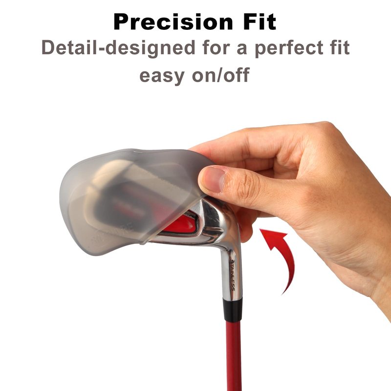 SILWARE Silicone Golf Club Head Protective Cover 10pcs (Black)