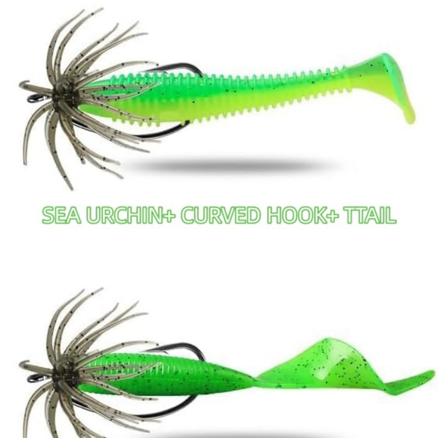 Tentacle Creature Lure,Finesse Lifelike Fishing Lures with Multiple Tentacles,Soft Plastic Baits for Bass Fishing,Drop Shot,Wacky Rig/Neko Rig and Finesse,Slow Sinking，sea Urchin Bait (A)