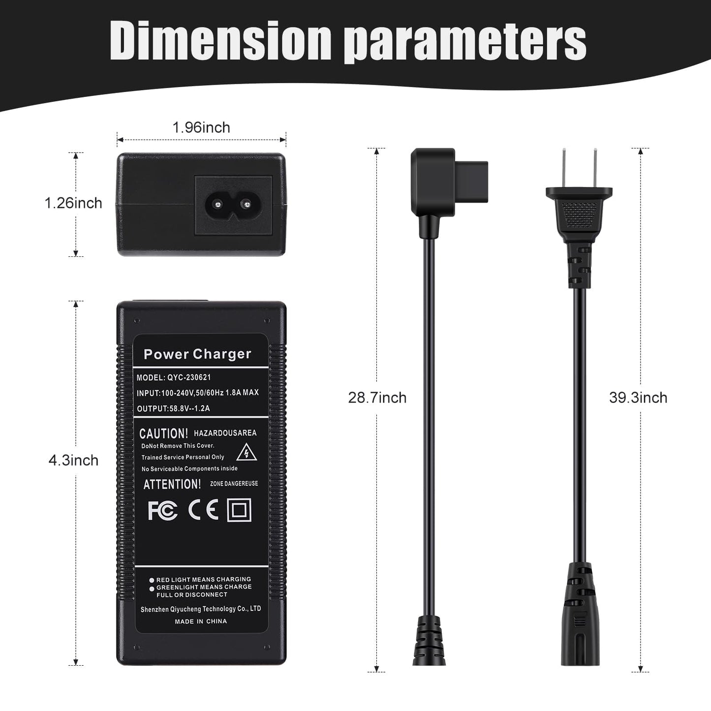 Segway 70W Charger for Ninebot S Plus/Mini Plus - 58.8V 1.2A