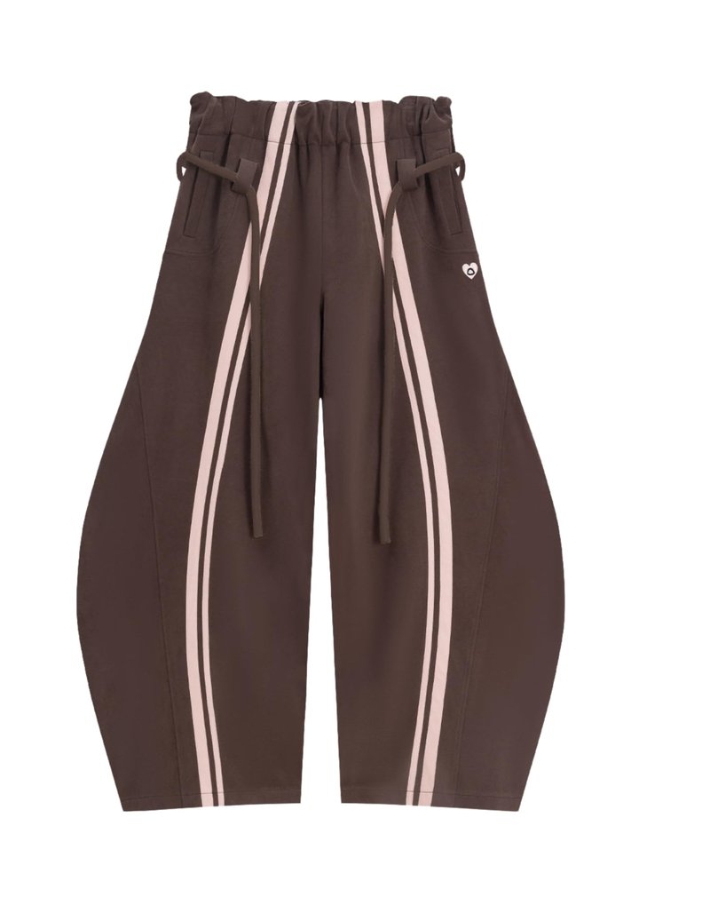 Aelfric Eden Stripe Super Baggy Sweatpants Oversized Barrel Pants Vintage Wide Leg Elastic Waist Lantern Trouser Unisex Brown X-Small