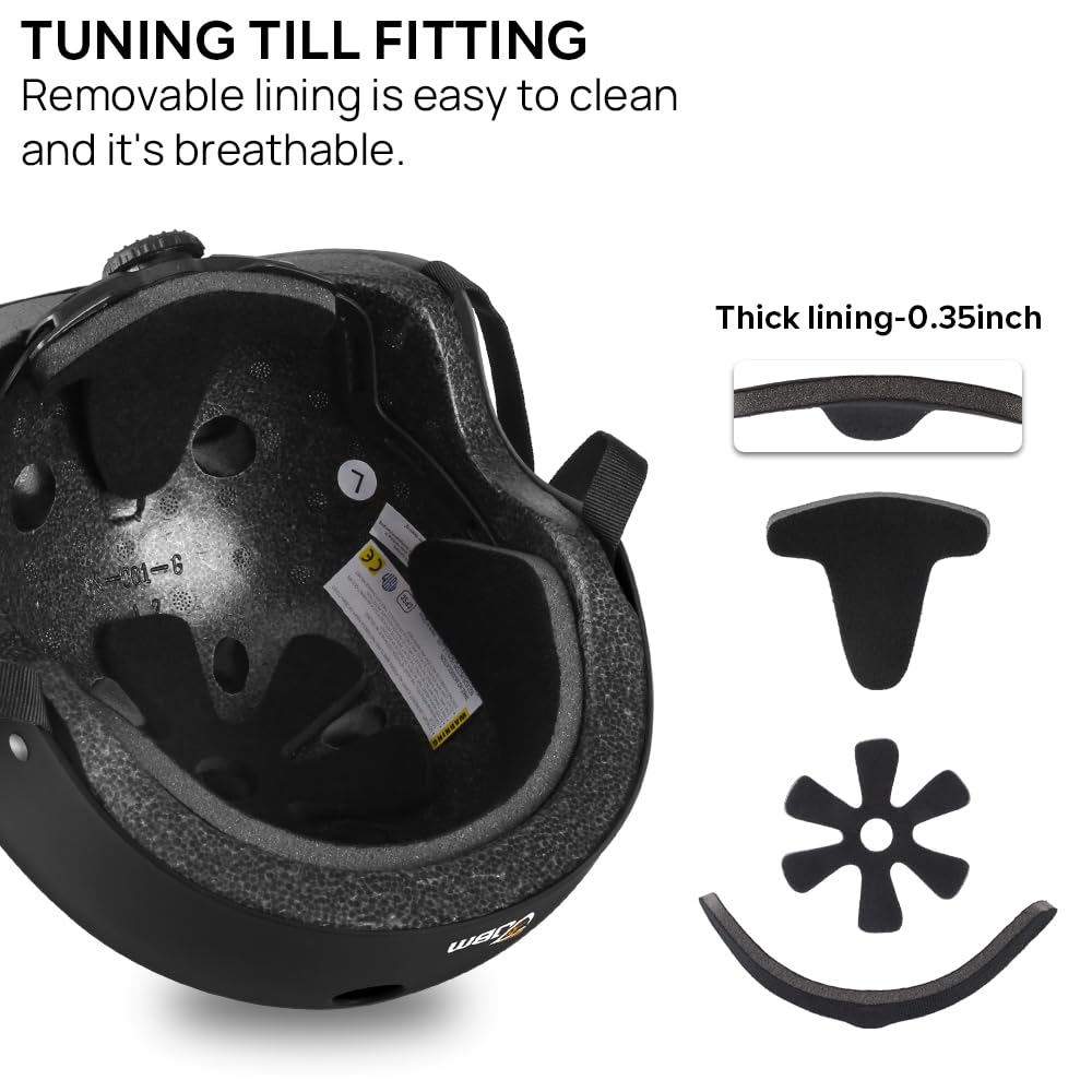 JBM Skateboard Helmet - Lightweight, Adjustable & Ventilated Helmet for Scooter, Roller Skate, Inline Skate