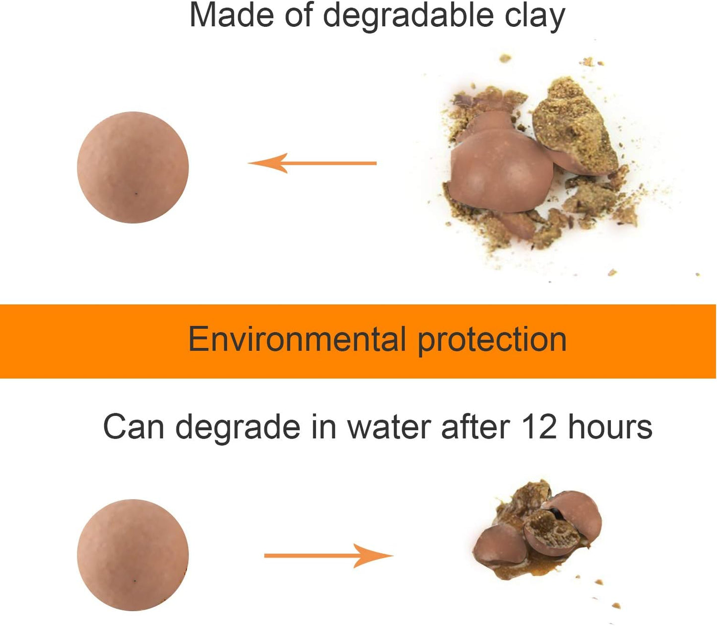 Slingshot Ammo - 1000 Biodegradable Clay Balls | 1/2 Inch (13mm) Size
