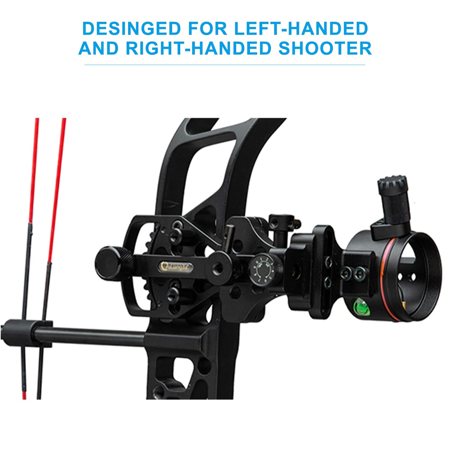 Perogen Archery Compound Bow Single Pin Sight, Lightweight Durable Machined Aluminum with 0.019" Fiber Optic Pin