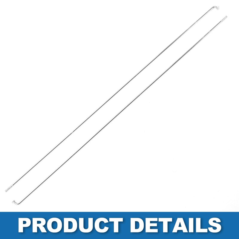 A ABSOPRO Bike Bicycle Spokes 14G 300MM Mountain Bike Spokes Carbon Steel Silver Tone 36Pcs