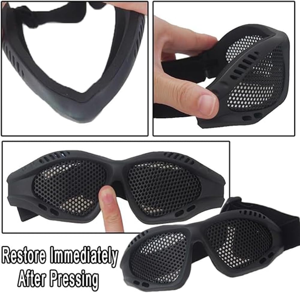 Tounlinx CS Safety Mesh Goggles Tactical Safety Anti Fog Glasses for Outdoor Games Sports Paintball Riding Hunting Cycling