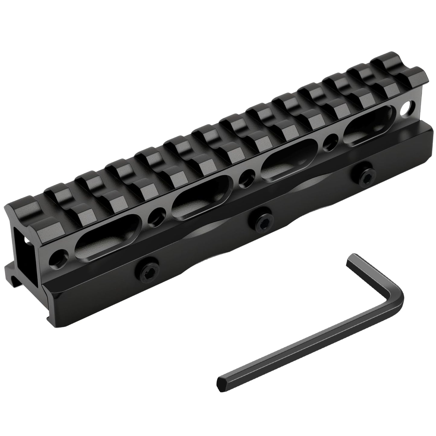 PUKESI 13 Slots Picatinny Rail Riser Mount, 1" High Profile Picatinny Riser Mount Short Pic Rails Accessories for Optic Red Dot Risers, with See-Through Design