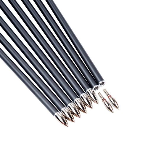 Pinals Archery Traditional Arrows 300 400 500 600 Spine Turkey Feather 32 Inch Carbon Shafts for Recurve Bow Longbow Hunting Targets 12PCS Spine 400