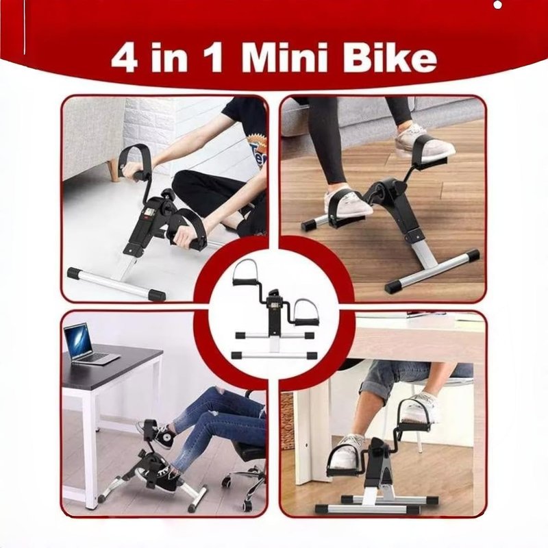 Under Desk Bike Pedal Exerciser, Mini Exercise Bike for Arms and Legs, Foldable Desk Bike with LCD Display & Adjustable Resistance