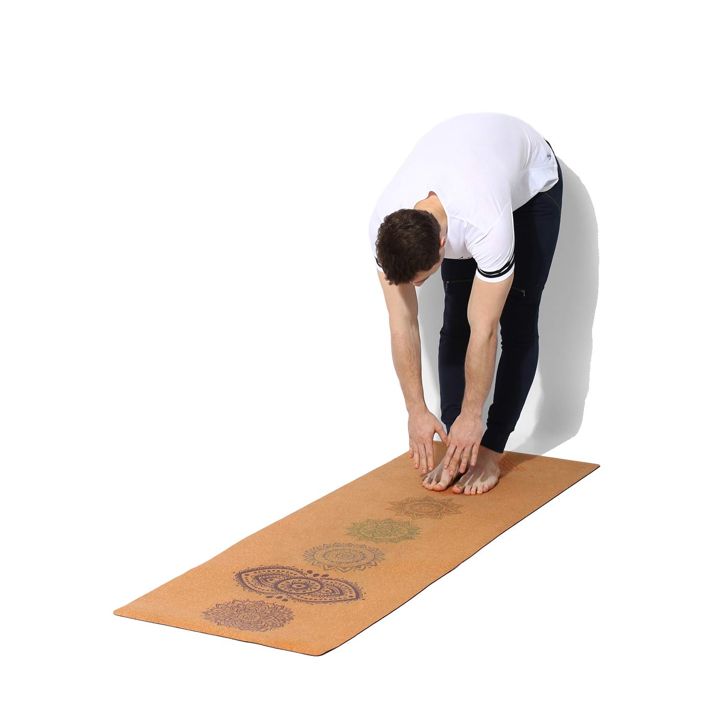 Shakti Warrior Chakra Cork Yoga mat - Artist Designed, Premium eco friendly mats, Non Slip, Non Toxic, Great for Regular & Hot Yoga, Pilates and Work out (72 inch x 24 inch x 3mm Thick)