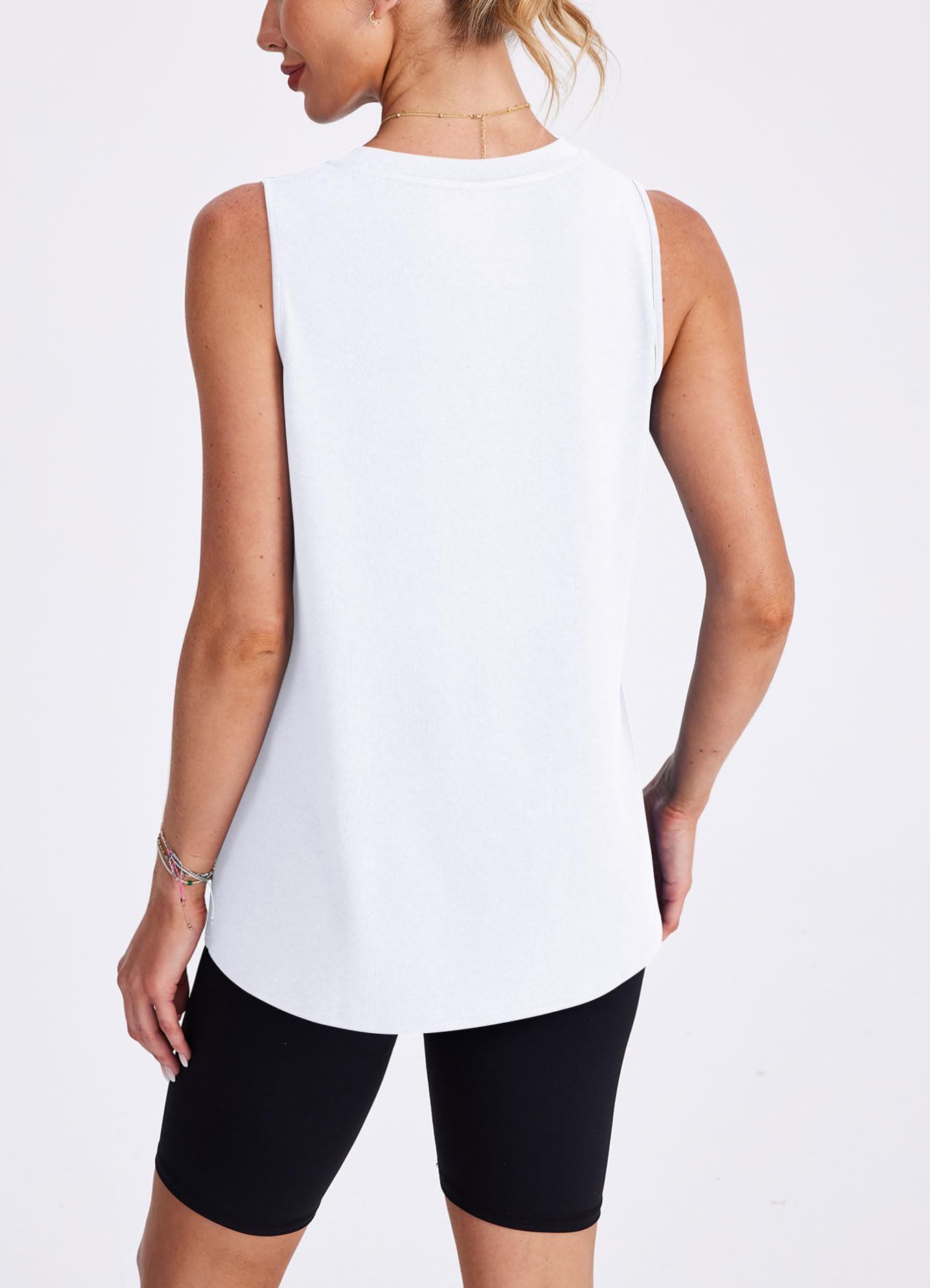 XIEERDUO Womens Summer Tops Sleeveless Workout Tops for Women Beach Vacation Essentials White XXL