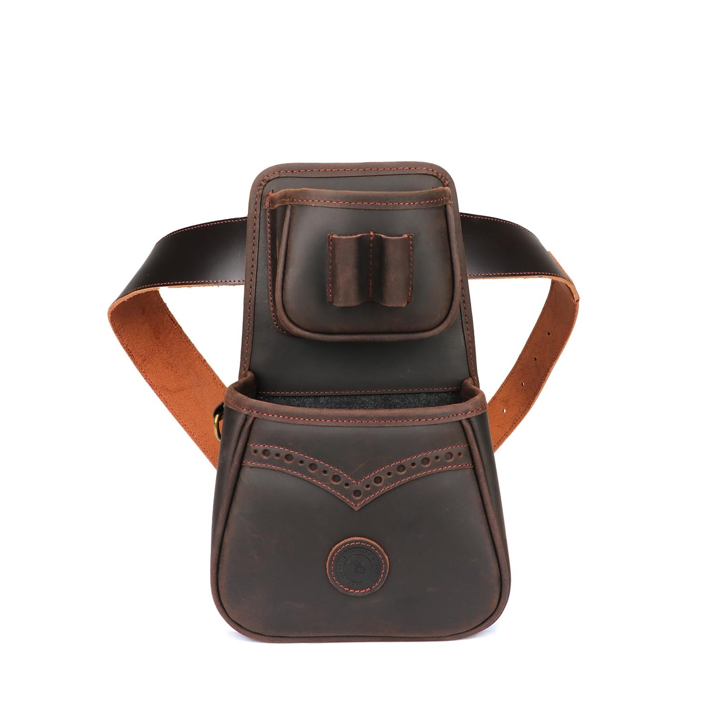TOURBON Leather Shotgun Shell Holder Ammo Pouch with 1 Box Bullet Carrier