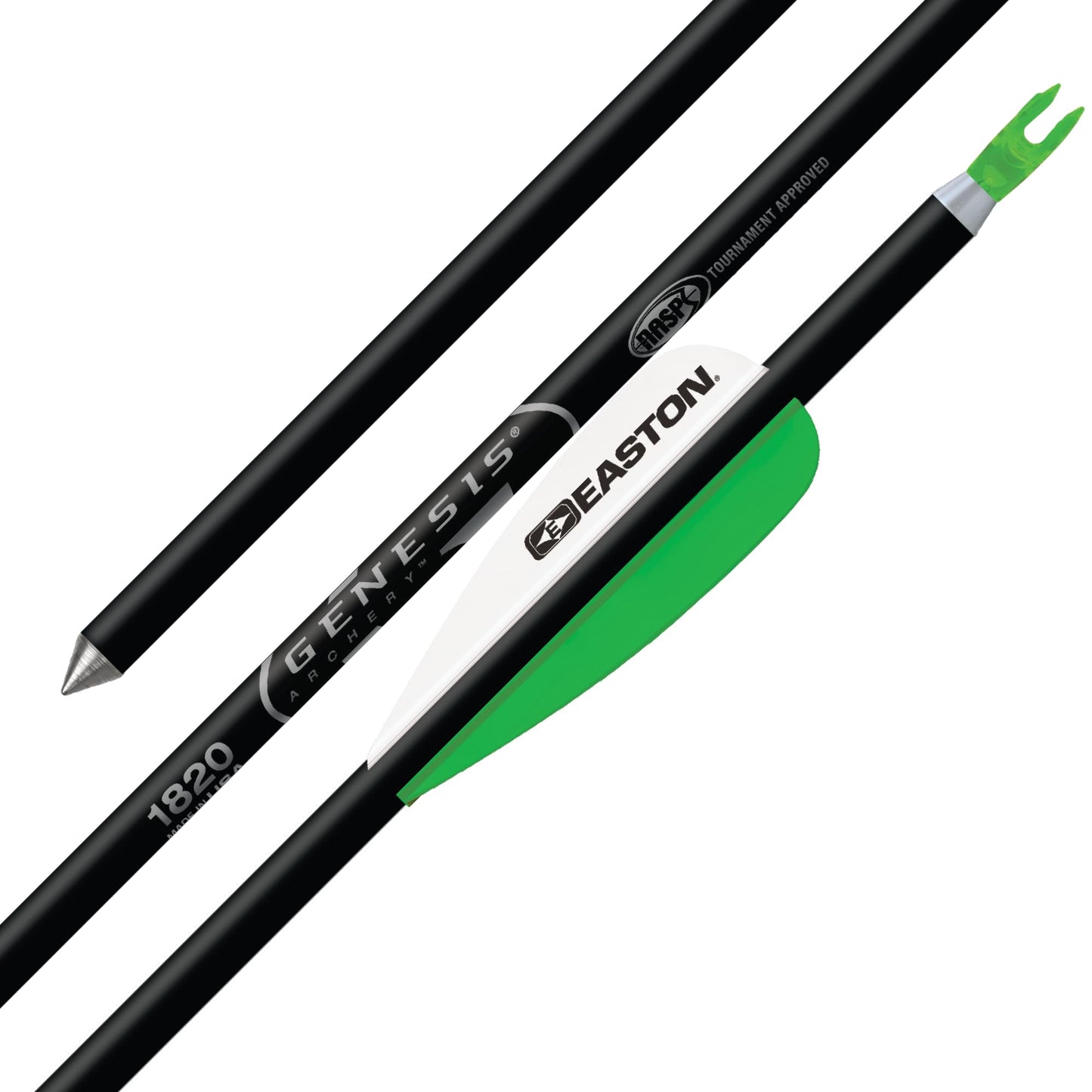 Easton Genesis XX75 Aluminum Arrows with Diamond Vanes, Black, 6 Pack