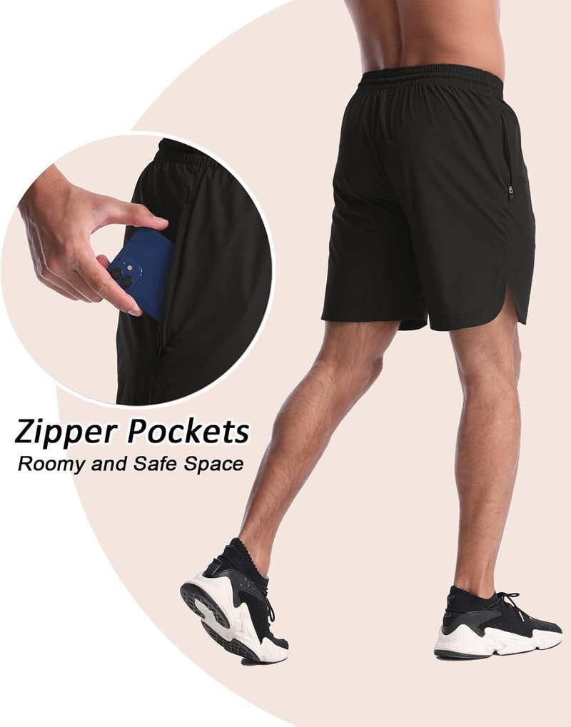 Men's Running Athletic Shorts - 7'' Quick Dry Sports Gym Shorts with Pockets | 2 Pack