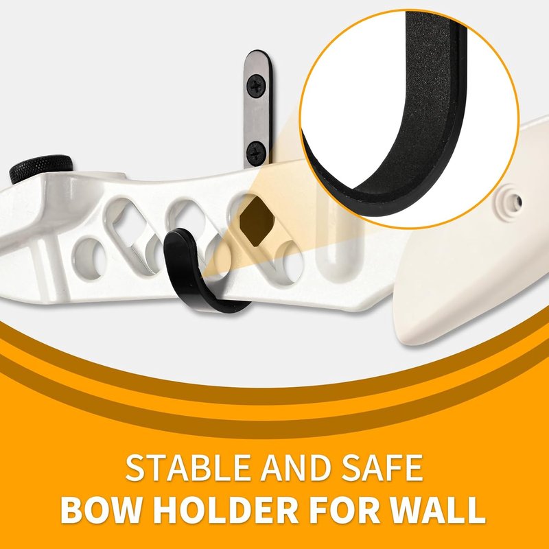 Bow Wall Mount Hanger - Universal Archery Compound Bow Holder for Storage & Display | Crossbow Rack