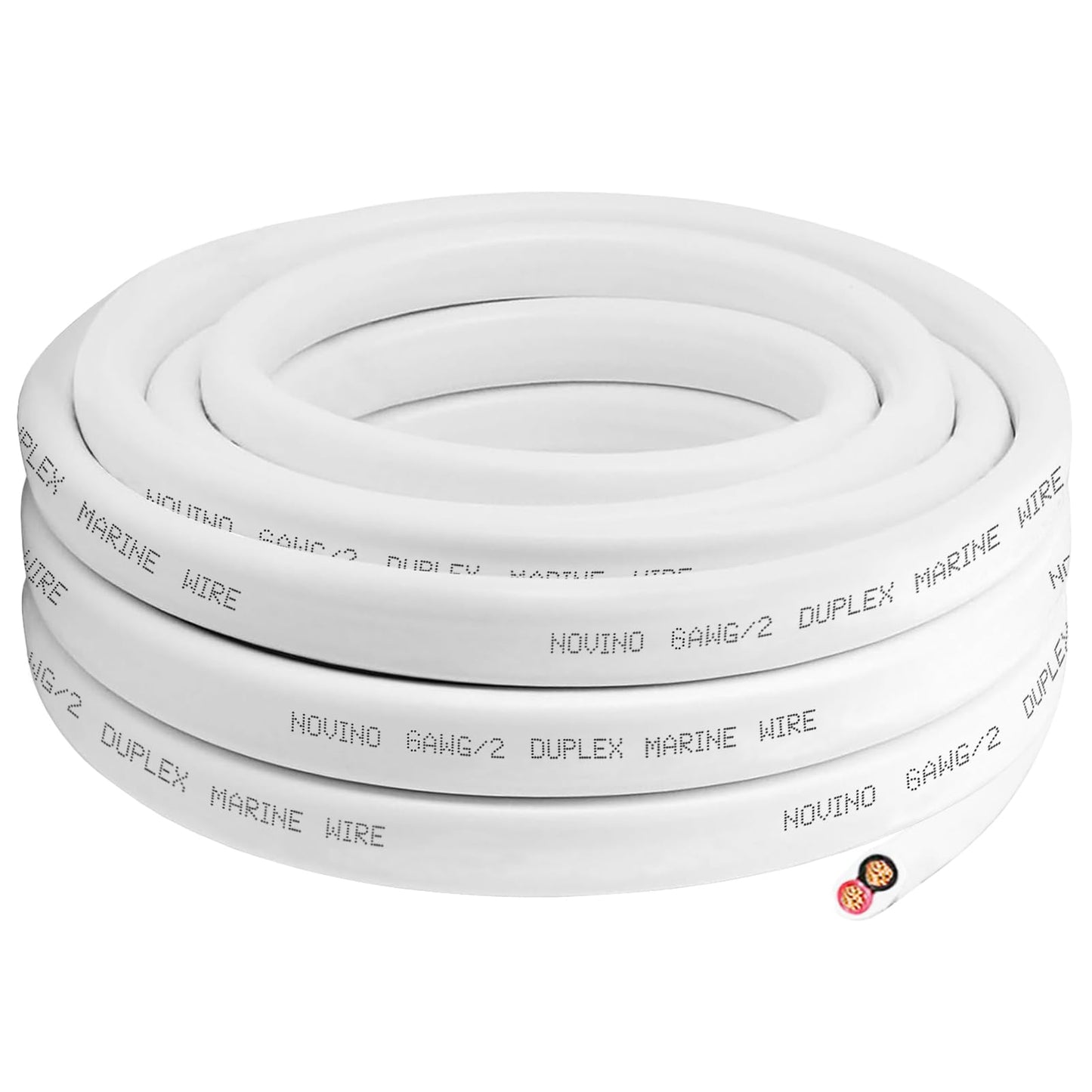 6 Gauge Marine Wire,6 AWG Duplex Marine Grade Wire,40ft Tinned Copper Oxygen-Free Insulated Red& Black Marine Electrical Cable for Boat/Automotive/RV/Camper/Trailer