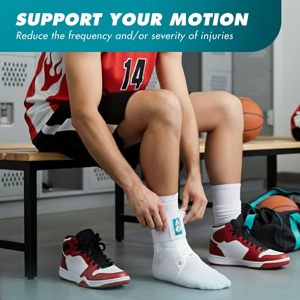 Med Spec ASO Ankle Stabilizer Lace Up Ankle Brace Sprain Support White, MD