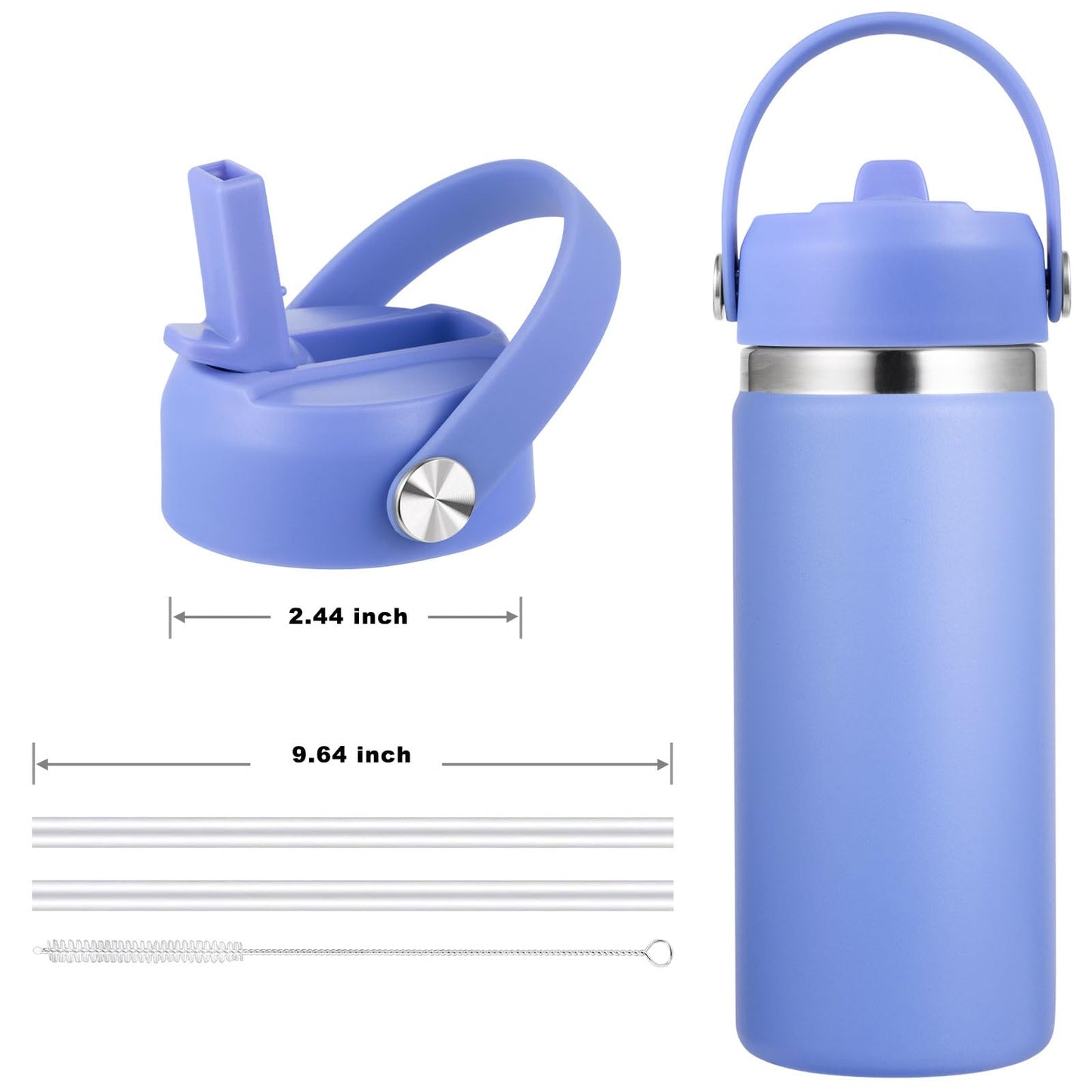 Straw Lid for Hydro Flask Wide Mouth, Lids with Straw for Hydroflask 12 16 18 20 32 40 oz Wide Mouth,Replacement Straw Cap for Hydroflask,Top Sport Bottle Accessories, Lupine Purple