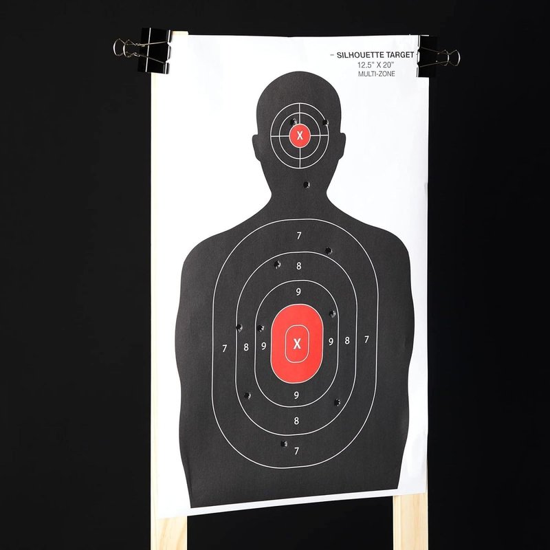 APLUSGEAR 50 Pcs/Set 14 x 22 Inch 2-Color Bullseye Shooting Targets for Shooting Range Silhouette & Red Bullseye, Pistol Targets & Shooting Range & Airsoft Accessories