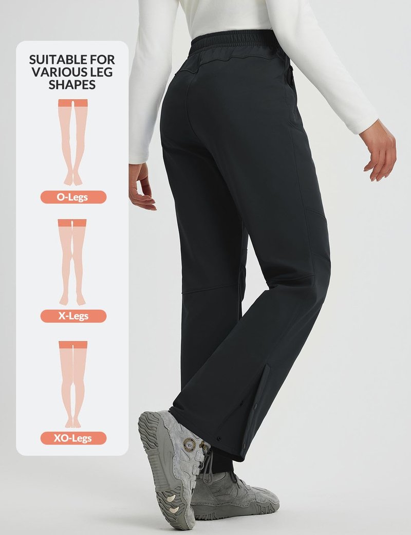 baleaf Women's Snow Ski Pants Waterproof Fleece Lined Pockets Hiking Thermal Warm Insulated Softshell Black M