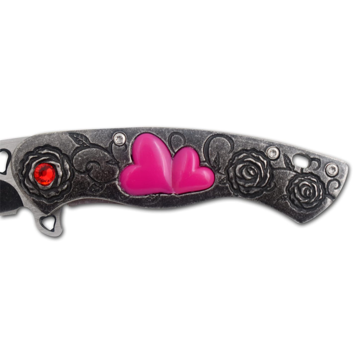 Snake Eye Tactical 7" Cupid Heart Ladies Valentines day Pocket Knife with LOVE Pocket Clip Included (Grey)