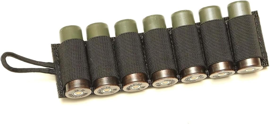 Esstac 7 Round Shotgun Shell Carrier | 12 Gauge Tearaway Design with Hook & Loop Backing