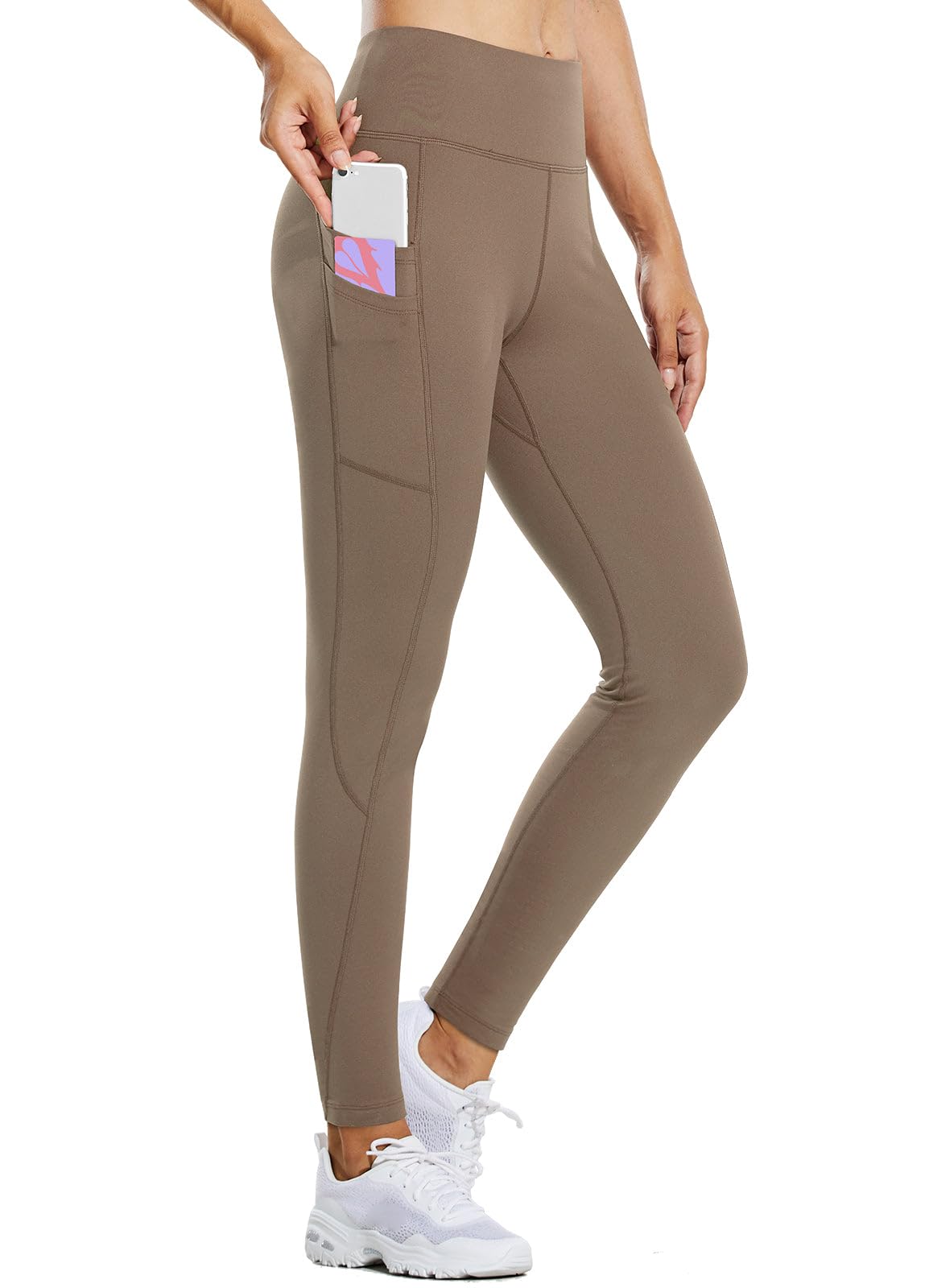 baleaf Thermal Leggings Women Fleece Lined Warm Winter 27" Brown XL
