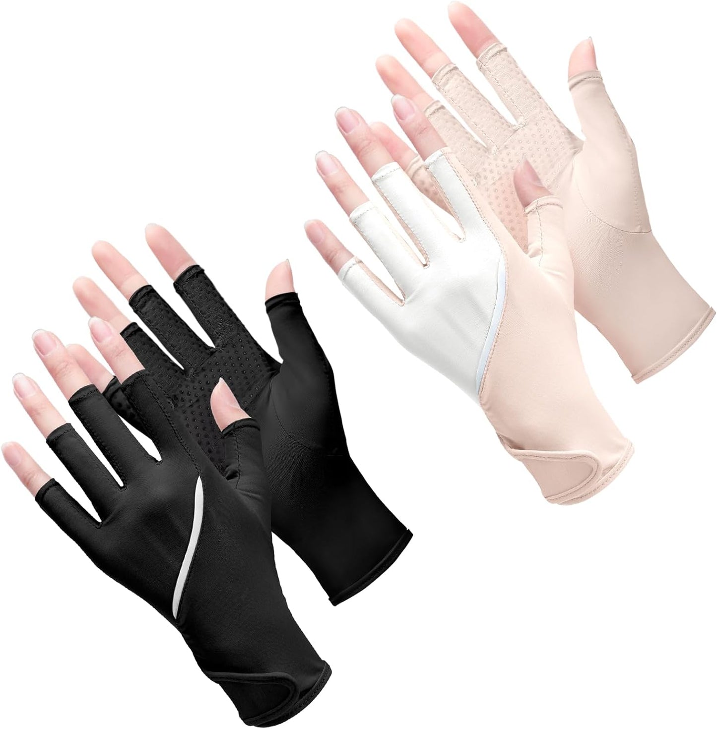 UV Sun Protection Fingerless Gloves for Women - Touchscreen, Non-Slip | Perfect for Summer Driving & Cycling