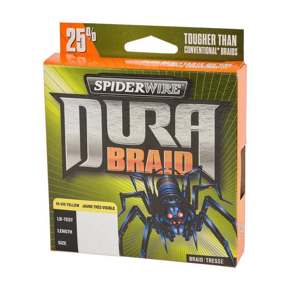SpiderWire DuraBraid Fishing Line- 150 Yard Spool- 30# Line Test- Hi Vis Yellow
