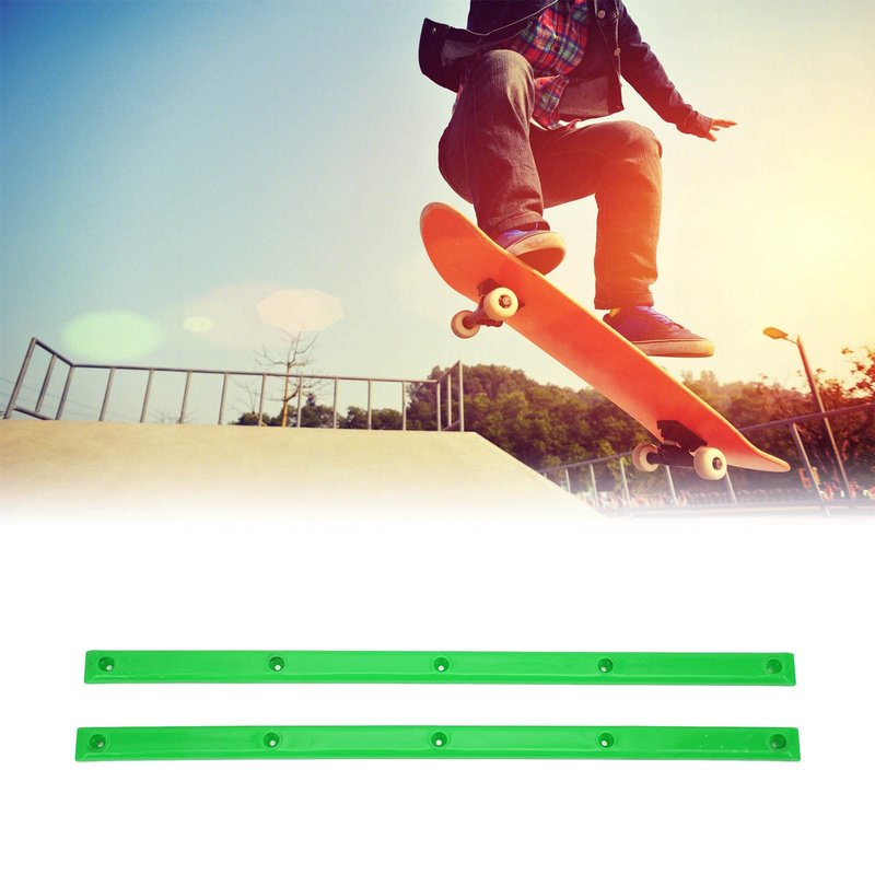Rib Bones Rails, Stable Flexible Glossy Skateboard Wear Rails Appearance Longboard Ribs Bonesblack (Green)