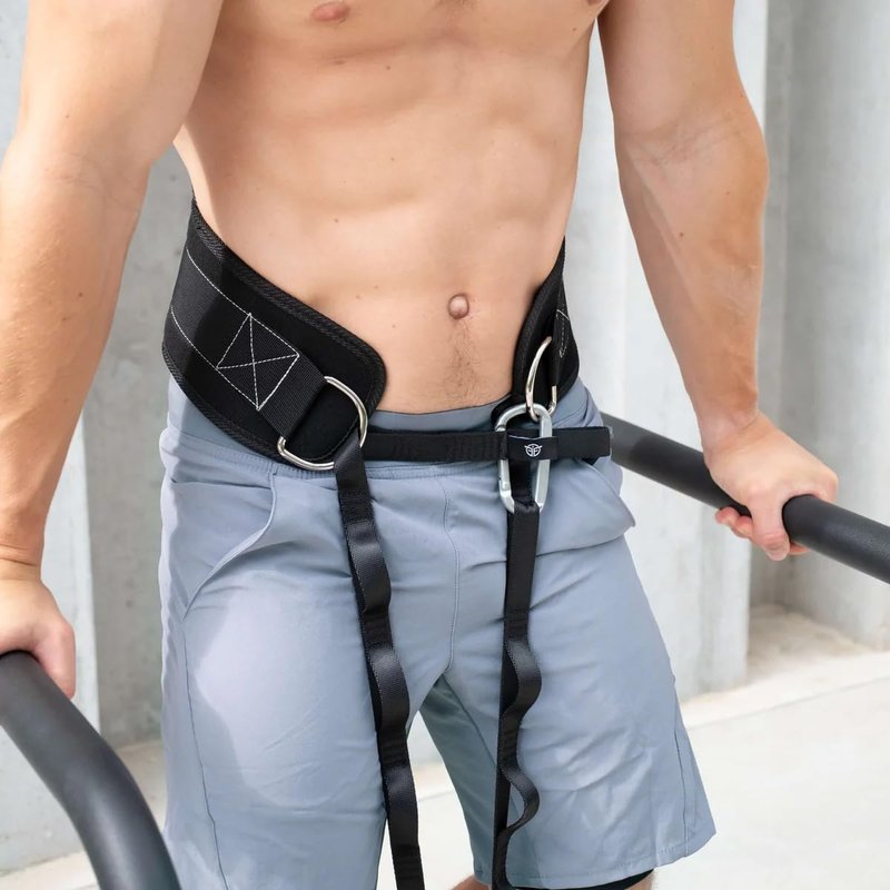 ERIC FLAG - Dip Belt with Adjustable Chain or Rope for Weightlifting, Calisthenics, Crossfit, Up to 660lbs of Load - Heavy Duty Weight Belt for Pull-ups and Dips, Adapted to Every Morphology