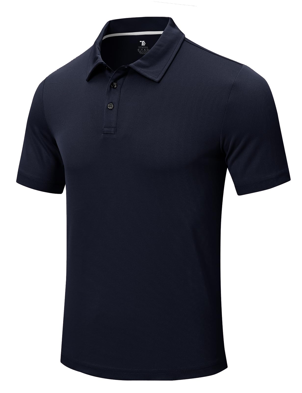 Rdruko Mens Golf Shirt Moisture Wicking Quick-Dry Short Sleeve Athletic Casual Polo Shirts for Men (Navy Blue, US L)