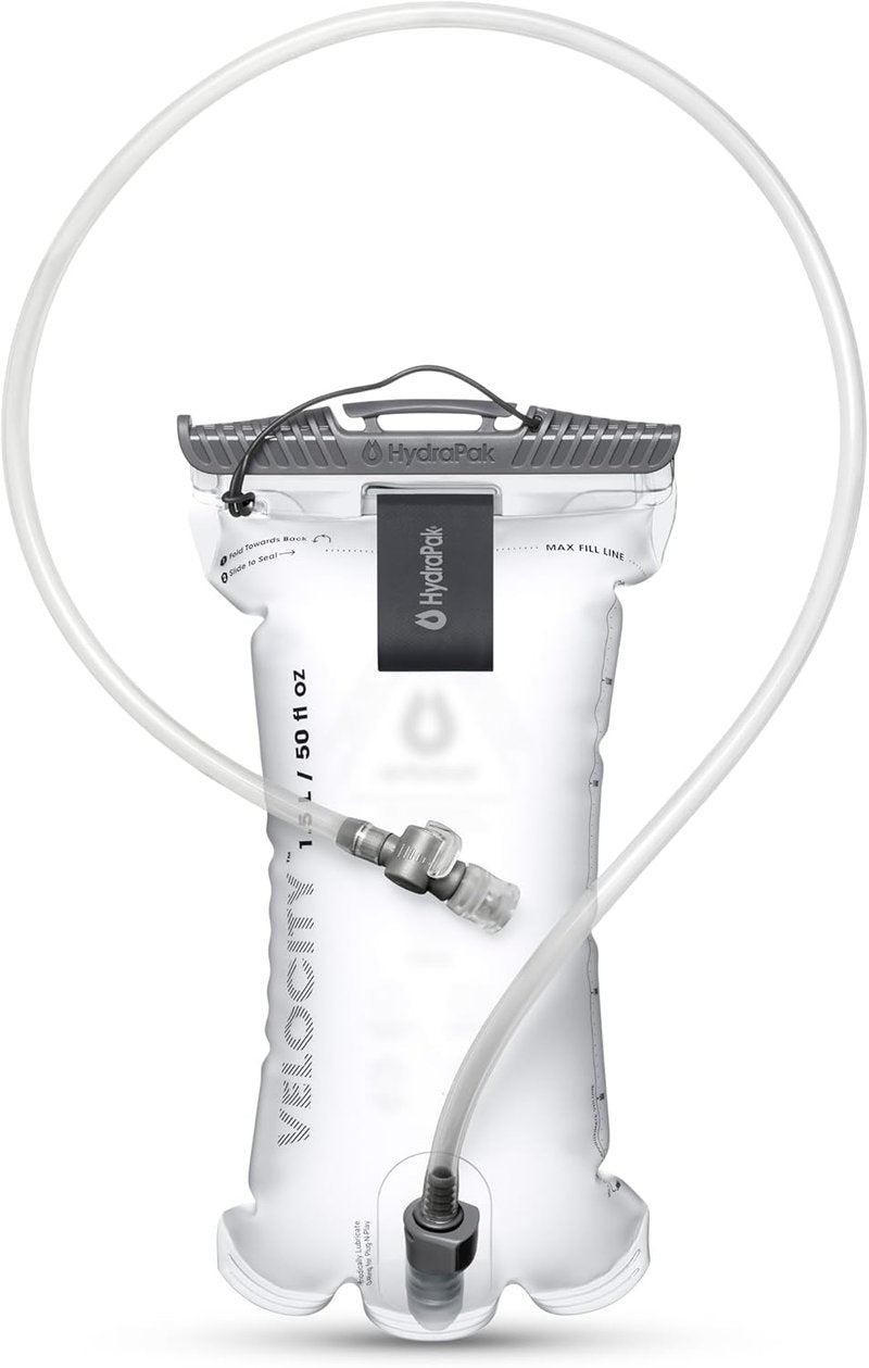 HydraPak Velocity Hydration Reservoir - Ultralight Water Bladder with Self-Sealing Bite Valve | 1.5L, 2L, 3L Options