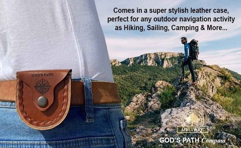 God's Path Compass - Religious Gifts for Men, Baptism Gift for Teenage Boys, Christian, Catholic, Communion, Confirmation, Graduation, Sentimental & Inspirational Present - Greeting Card Included
