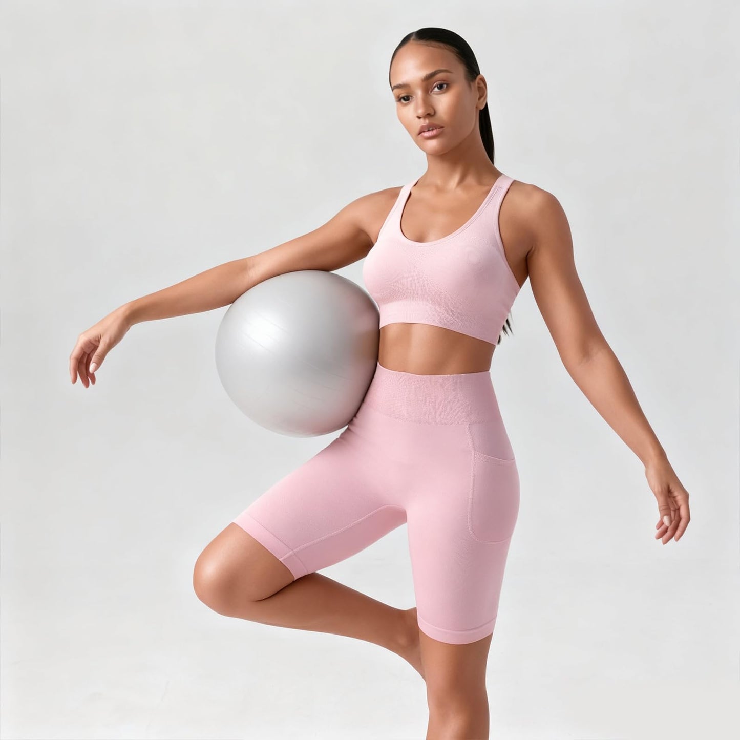 SPORME RUNNING Sports Bras for Women Pack Racerback High Support Bras with Adjustable Straps-Padded Seamless Yoga Bra