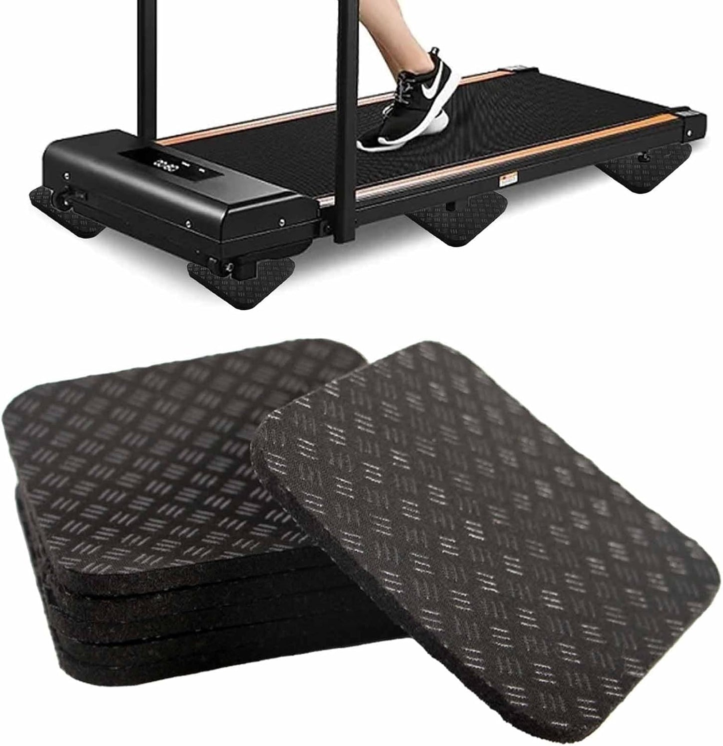 Non-Slip Treadmill Mat - High Density Silicone Anti-Vibration Pad for Exercise Equipment | 4x4 Inch Size
