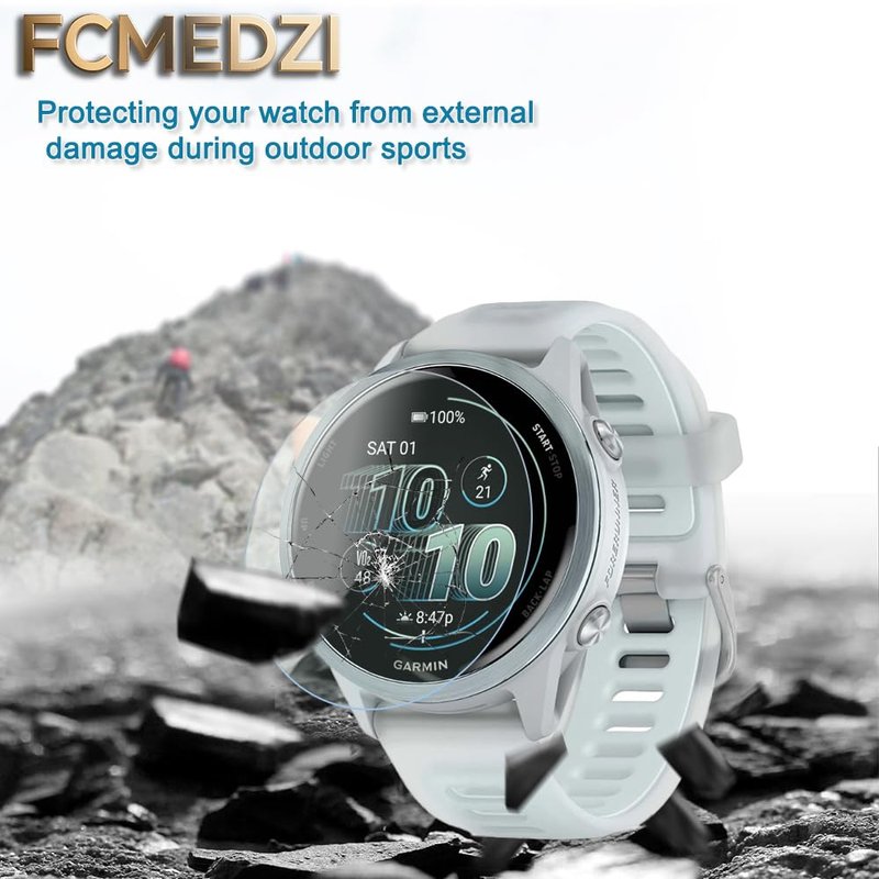FCMEDZI Compatible for Garmin Forerunner 570 42mm Screen Protector, Case TPU Soft Frame Cover and TPU Screen Protective Film Not Tempered Glass (Pack of 4+2)(Not of 47mm)