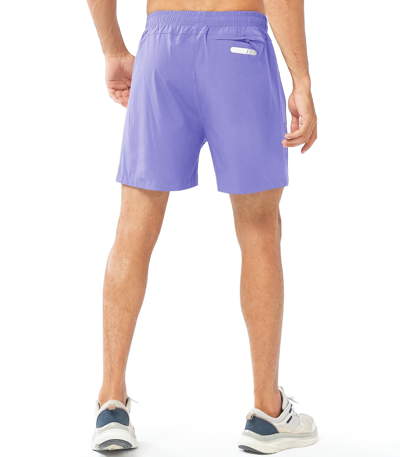 NORTHYARD Men's Athletic Running Shorts Gym Workout 7"/9"/5" Quick Dry Lightweight Sports Basketball Tennis 3 Zipper Pockets VIOLET-5inch S