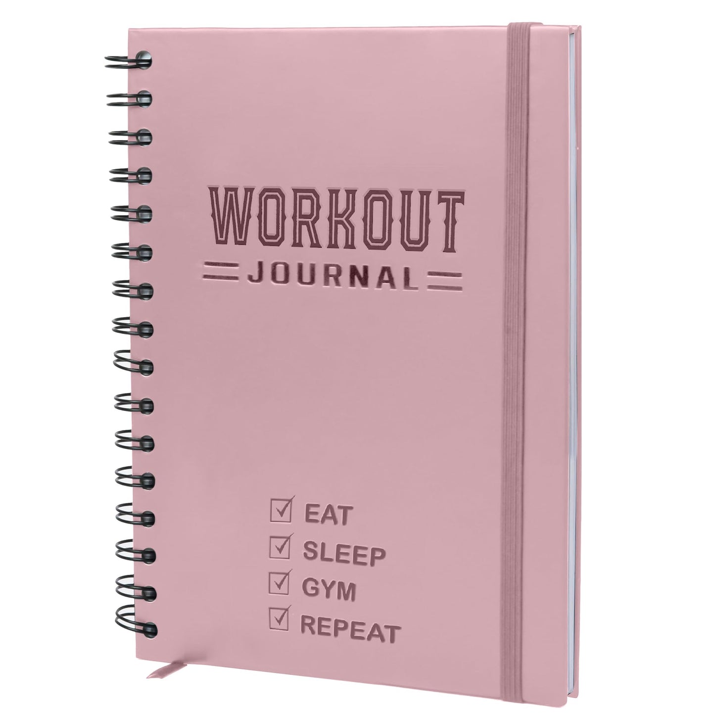 Nextnoid Hardcover Workout Planner Fitness Journal for Women & Men - A5 Sturdy Workout Log Book to Track Gym & Home Workouts - Pink