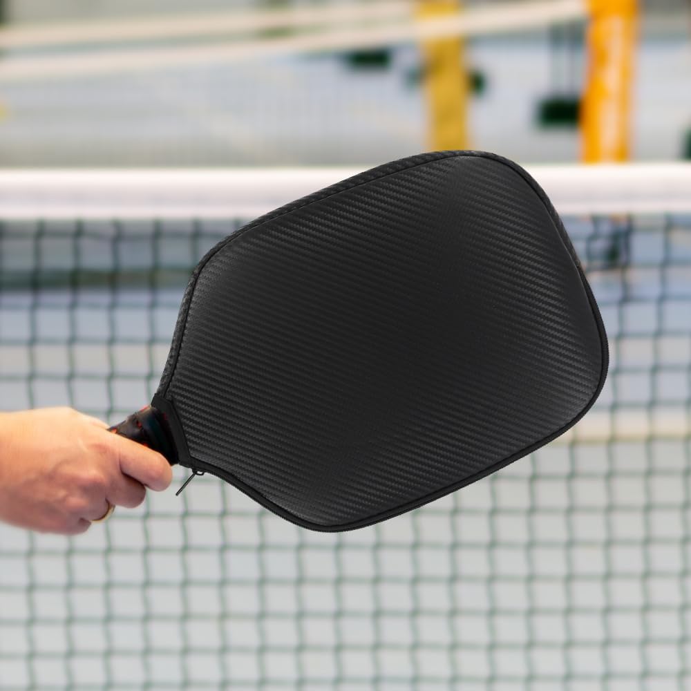 Myartte Pickleball Paddle Cover Black 11.8' L x 9' W PU Leather Protection