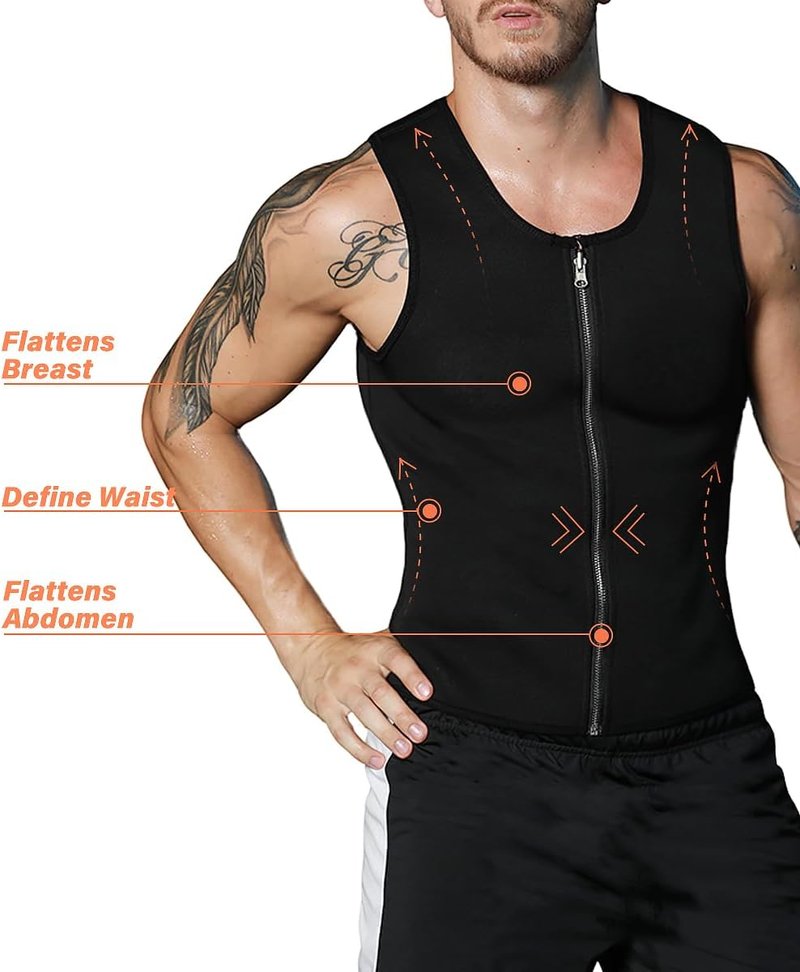 Men's Sauna Vest - Hot Neoprene Sweat Tank Top for Slimming | Waist Trainer Corset Workout Shirt