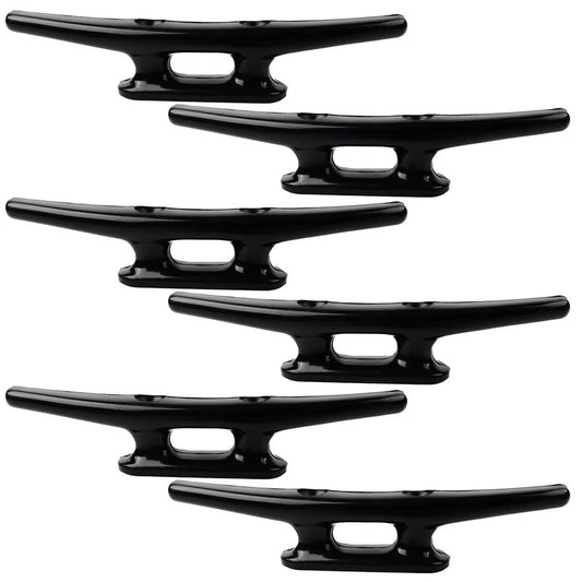 Laorde Nylon Boat Cleats Black, 4"/5"/6"/8", Marine Grade Dock Cleats for Rope, Kayak, Mooring, Canoe, Maritime Decor, Tie Down (5 inch 6 Pack)