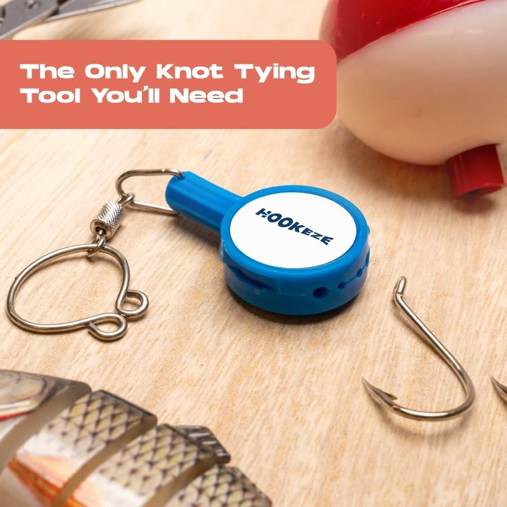 HOOK-EZE Fishing Knot Tying Tool (1 Pack), Fly Fishing Accessories Tie Fishing Line to Hooks, Fishing Gear and Equipment, Fishing Gifts Stocking Stuffers & Gadgets Tackle for Men (Blue)