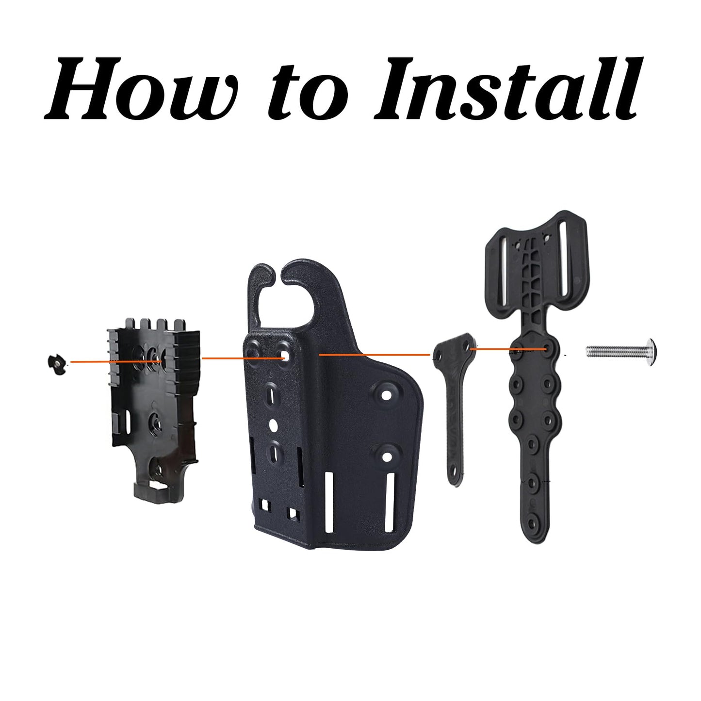 WGLILO Drop Flex Adapter and QLS 19 22 for Quick Lock System Kit with Single Strap Platform Leg Guard for Holsters, Black