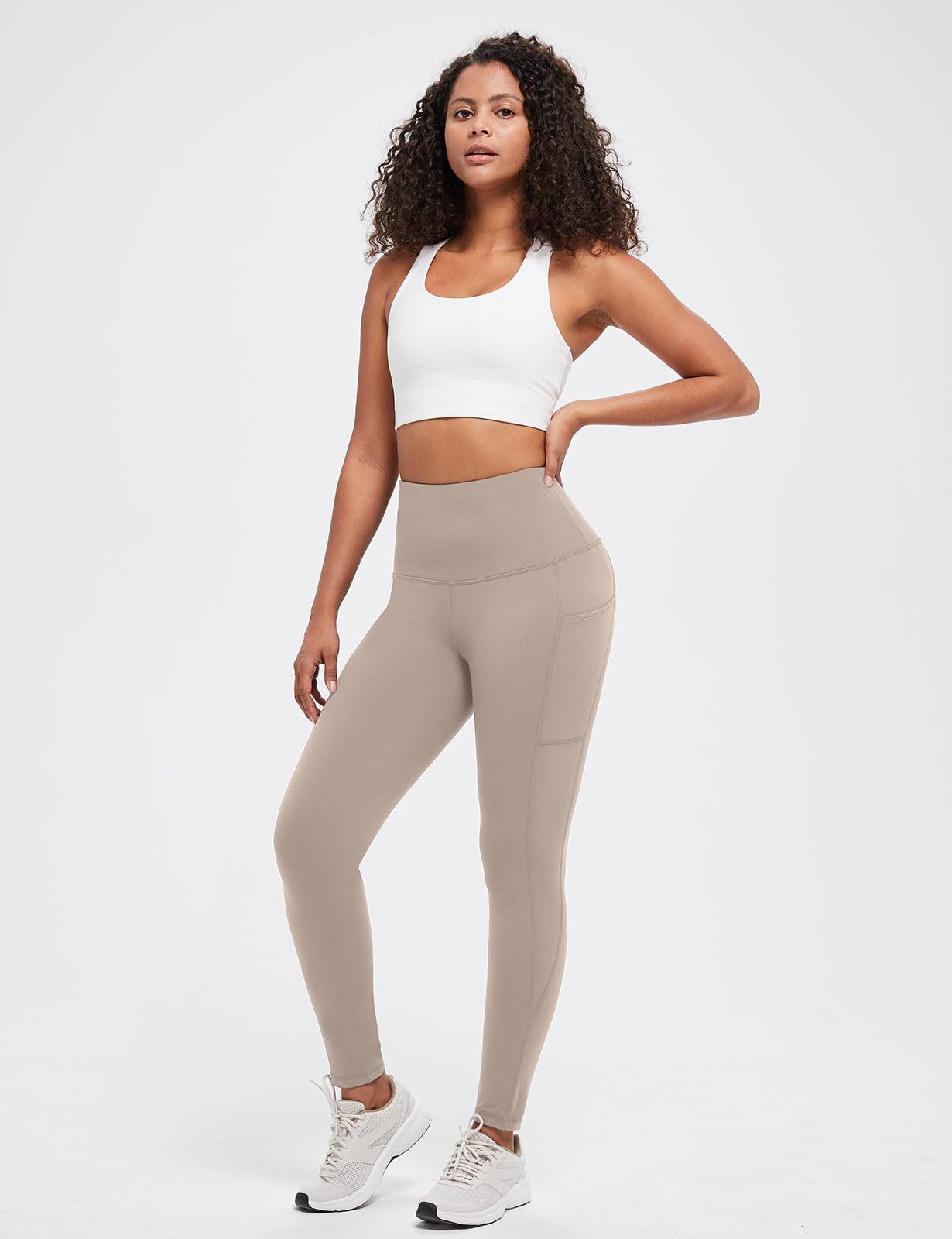 baleaf Fleece Lined Leggings Women, Water-Resistant, Khaki M