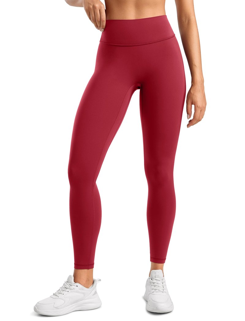 INGIA Womens High Waisted No Front Seam Lounge Yoga Legging 25" Workout Tummy Control Gym Yoga Pants Cerise Medium