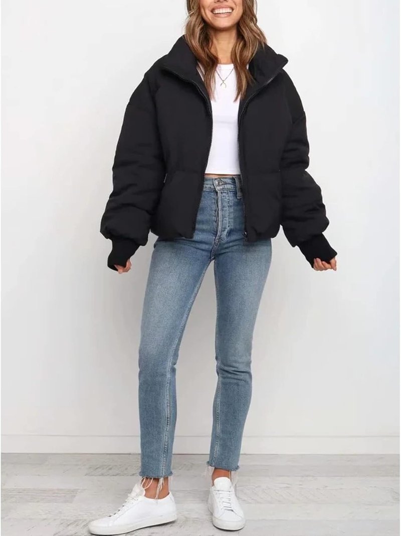 Cropped Puffer Jacket for Women - Warm Quilted Winter Coat | Stylish & Comfortable