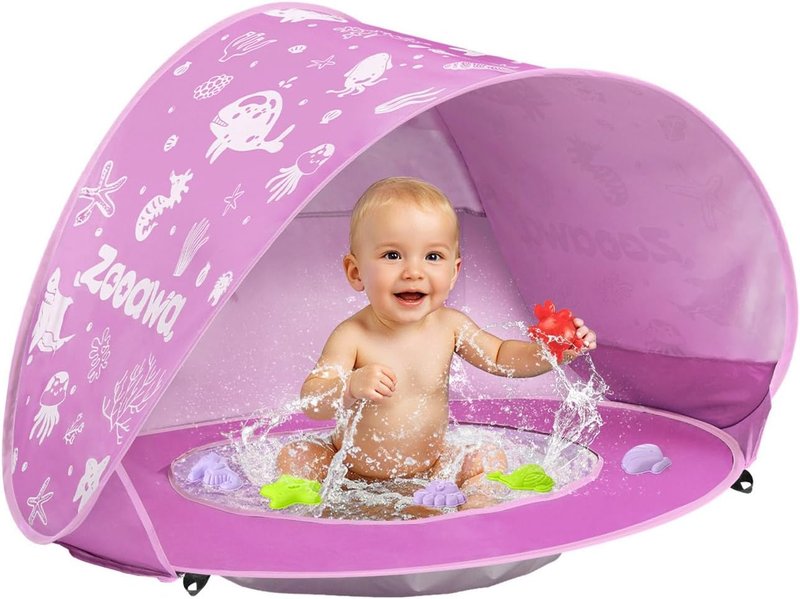 Baby Beach Tent - Pop Up Sun Shade for Infants | Portable UV Protection with Sand Toys Set