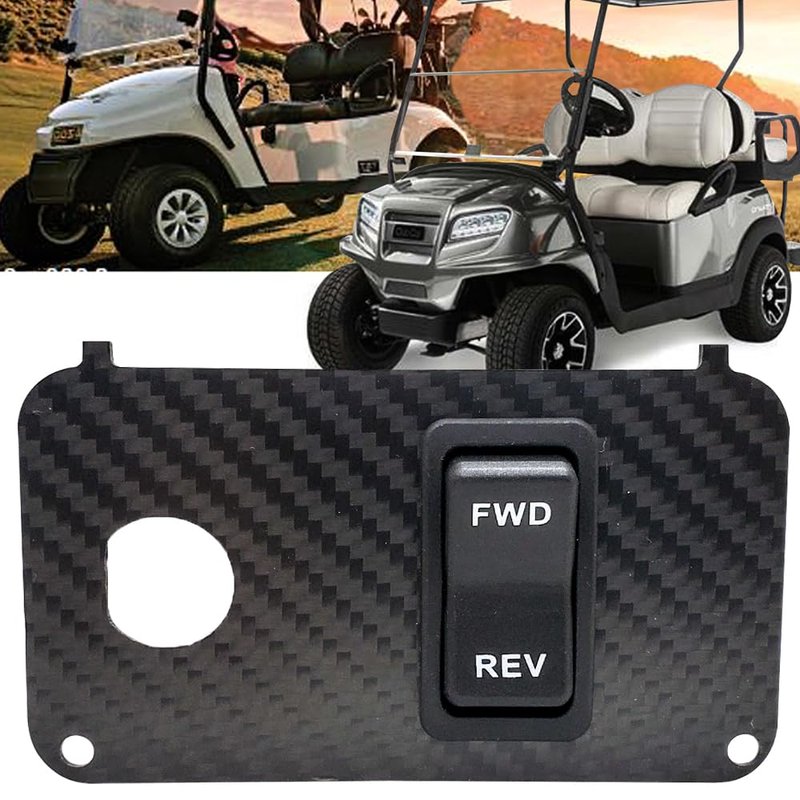 OZ-USA Carbon Fiber Golf Cart Forward/Reverse Key Switch Plate Compatible with EZGO TXT PDS Electric 36V 48V
